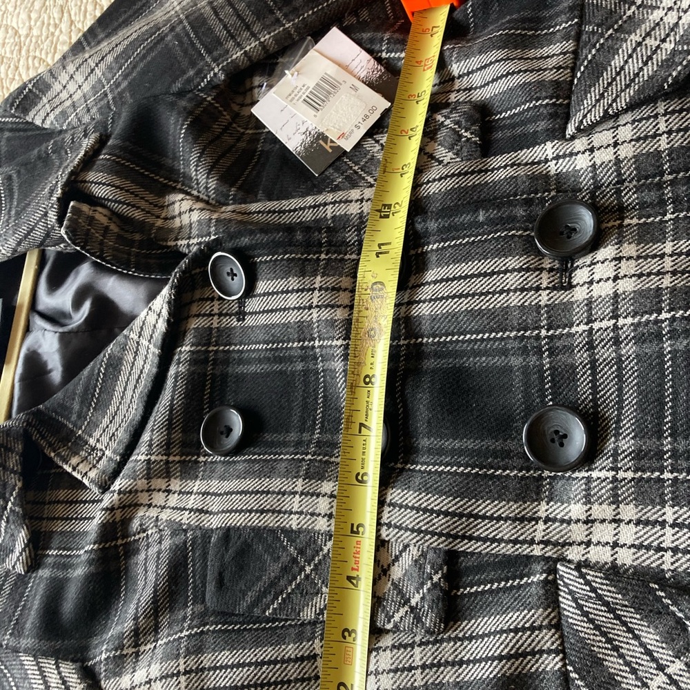 Kensie NWT Black, White, Grey Pea Coat Size medium Perfect for the Season 🖤🩶🤍 - Picture 3 of 5